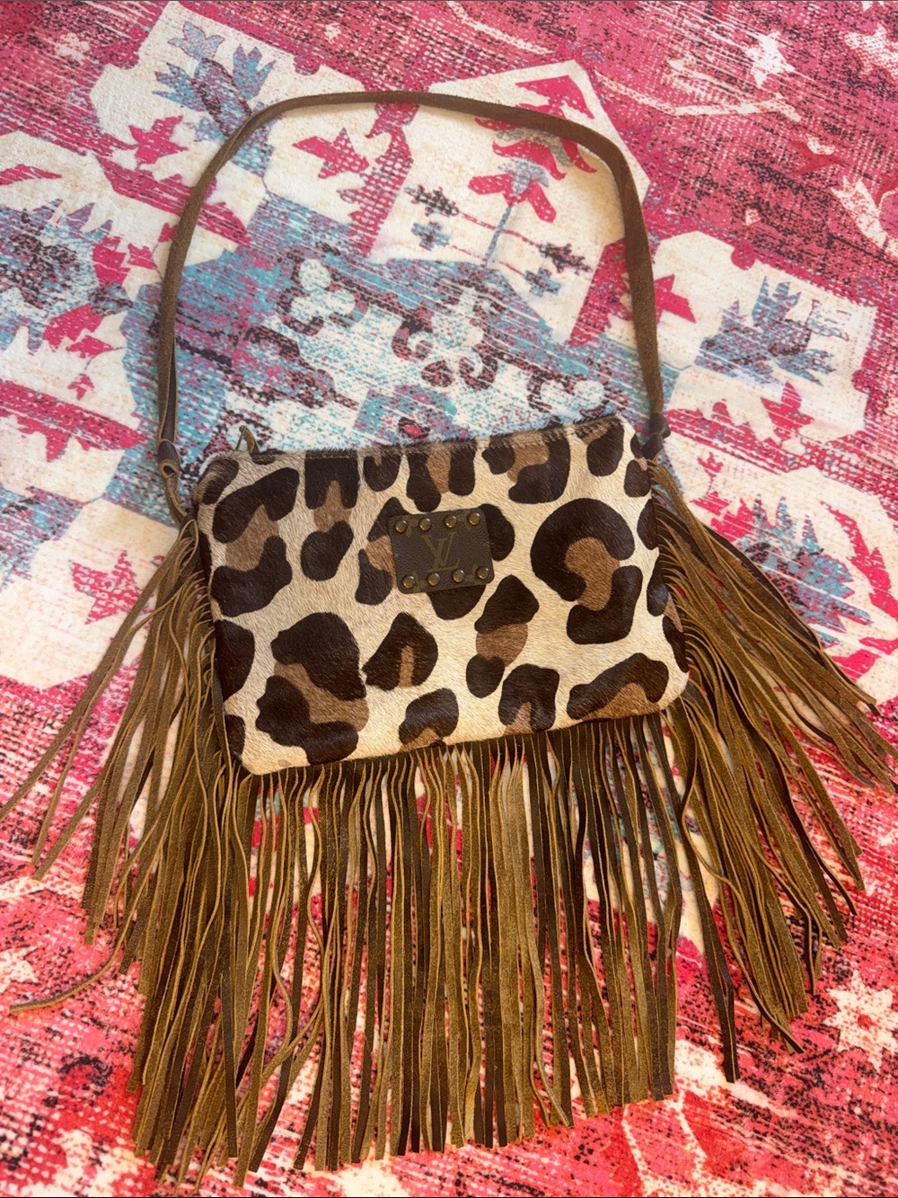 Keep it Gypsy upcycled "Maxine" Leopard Print Cowhide Bag Purse
